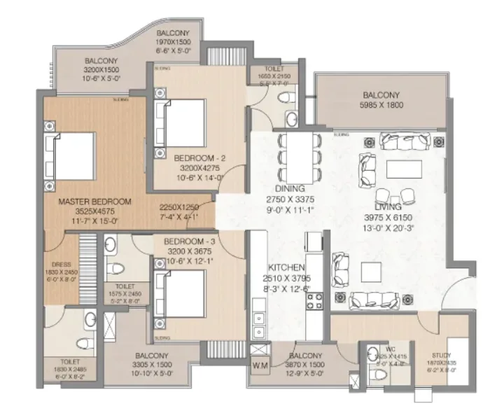 3 BHK Plan