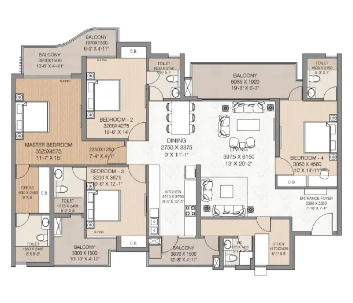 4 BHK Plan