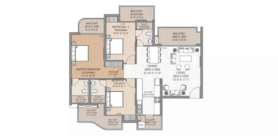 3 BHK Plan