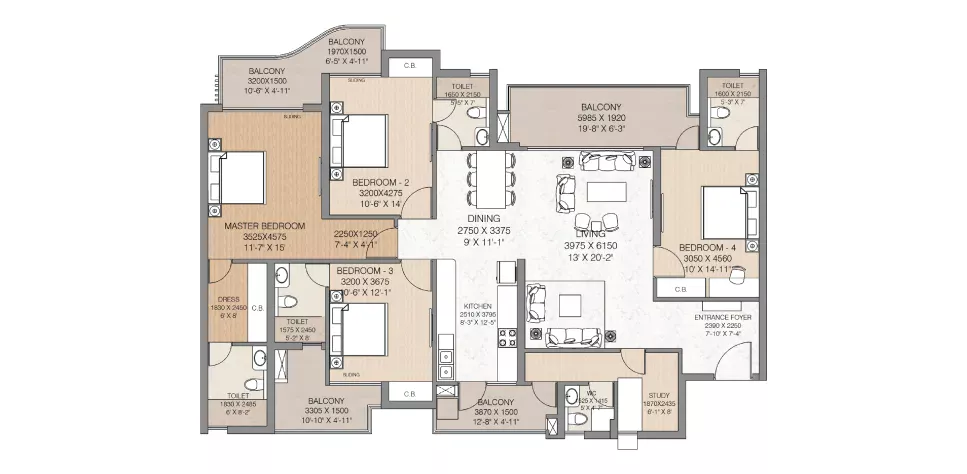4 BHK Plan
